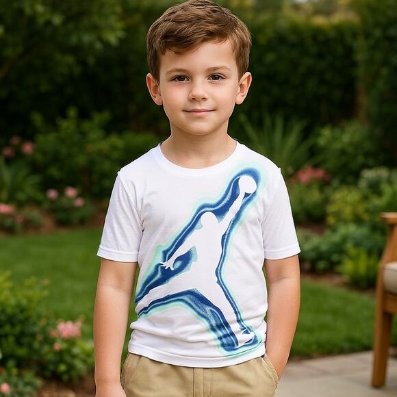 NWT Jordan Air Heat Map Big Boys Graphic T-Shirt White M - Picture 1 of 9